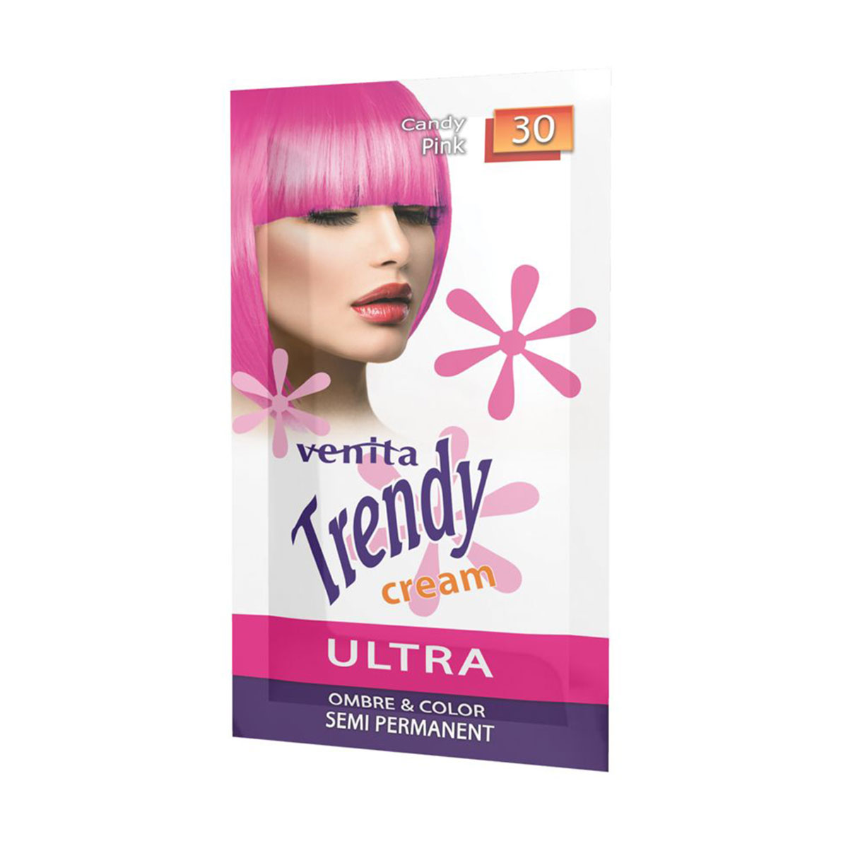 Відтінкова крем-фарба для волосся Venita Trendy Semi Permanent Color Cream 30 Яскраво-рожевий, 35 г (саше)